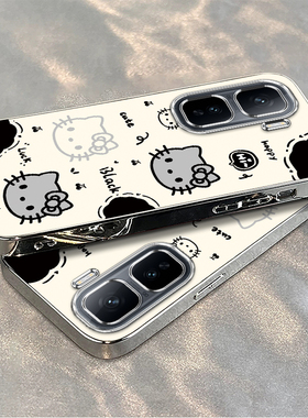 适用iqooneo10/9pro手机壳新款vivoiqooneo8黑白kt猫ipooneo6se全包防摔iq00neo7/5软硅胶icooneo3电镀高级