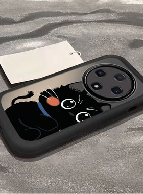 适用oppoa3pro/a2x/a1手机壳a58x新款a93s泡芙壳opopa96硅胶A575G可爱a11x防摔a32全包72男a36女a9/8腮红黑猫