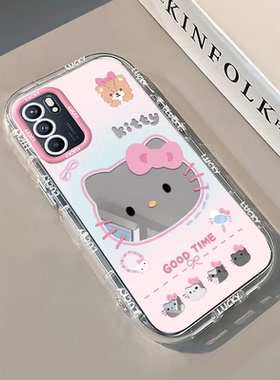 适用OPPOReno6手机壳OPPO新款Reno65G套OPPOReon高级感5G硅胶OPPORone全包OPP0PP0PPO防摔Ren06男女可爱KT猫
