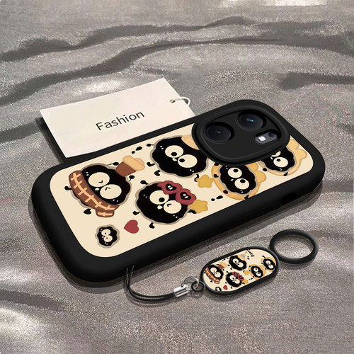 适用iqooneo9/8pro手机壳新款vivoiqooneo5带帽煤球ipooneo6se全包防摔iq00neo7软硅胶套icooneo3男女noe情侣