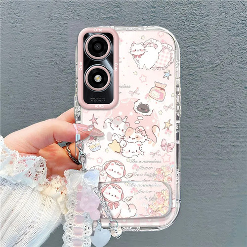 适用OPPOA2x手机壳5G新款猫咪格子A2x保护套A2x5G外壳女OPPO全包PJS110防摔PJS11O带支架手链opp0pp0ppoA硅胶