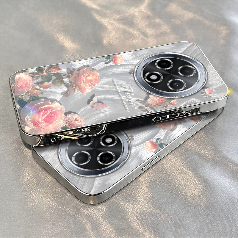 适用oppoa3pro手机壳a2/a1/a58新款a93s软opopa96羽纱粉玫瑰A575G电镀a11x全包a32防摔a72高级感a35a91a83