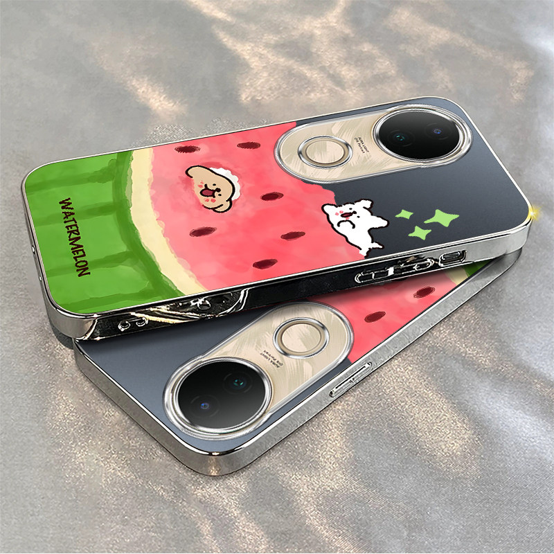 适用vivos20手机壳s19/s18/s17新款s16pro防摔vovos15e硅胶s12全包s10/s9e快乐吃瓜vivis7t电镀s6s5高级