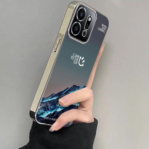 适用荣耀play9C手机壳7T新款华为HonorPlay35/6Tpro极光雪山5t全包防摔硅胶套plat8t/4tpro女8X9电镀8C