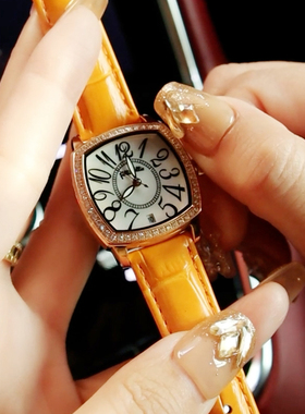 Folli Follie正品经典酒桶手表石英潮流中国红时尚百搭女士腕表