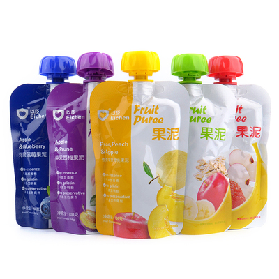 6袋 以臣果泥燕麦香蕉苹果草莓西梅蓝莓黄桃雪梨可吸果汁泥饮品