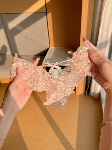 『HL』提花蕾丝棉裆女三角裤