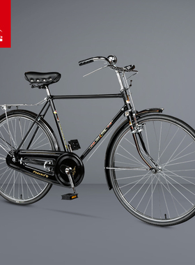 正品凤凰牌26寸/28寸杆闸复古男女横梁老式邮政28 二八大杠自行车