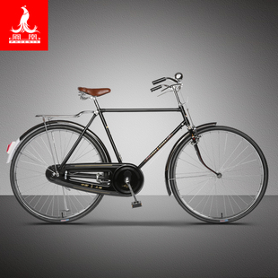 正宗老上海凤凰28寸传统老式 复古男女轻磅重磅加重载重杆闸自行车