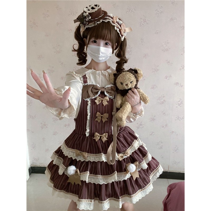 春夏少女软妹洛丽塔蛋糕背带裙