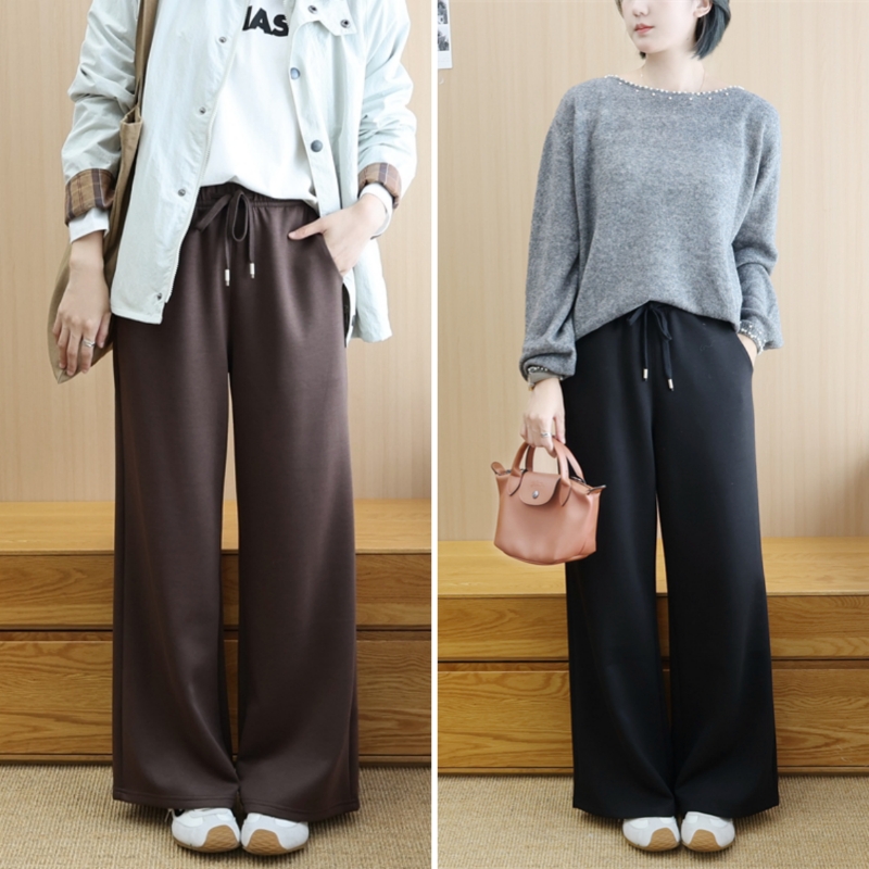 垂顺柔和感~秋日小直筒微拖休闲裤 莱赛尔羊毛 绵软显瘦舒适长裤