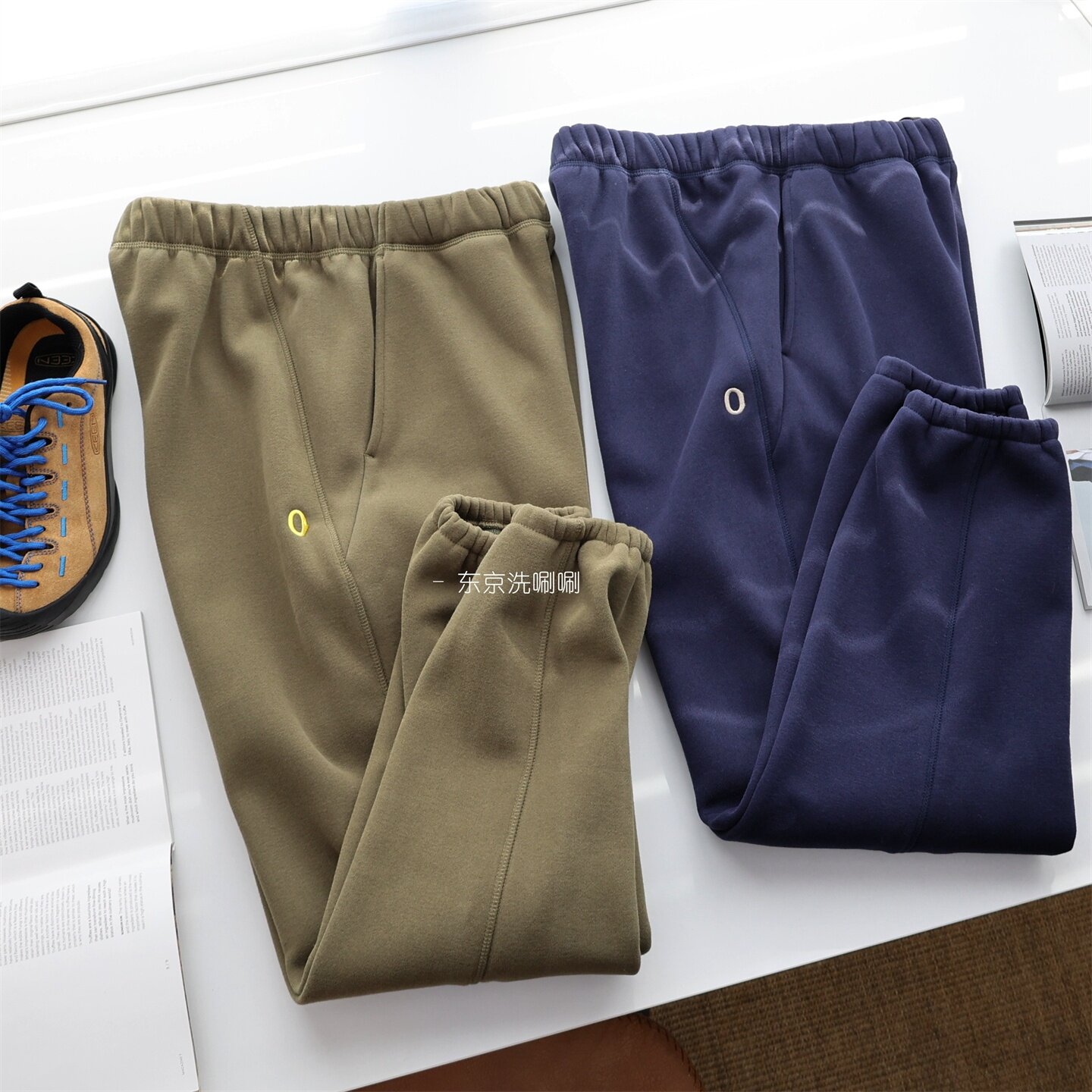 软嘟嘟运动休闲裤~小O 内里加绒保暖束脚裤，加厚9分裤 舒适卫裤