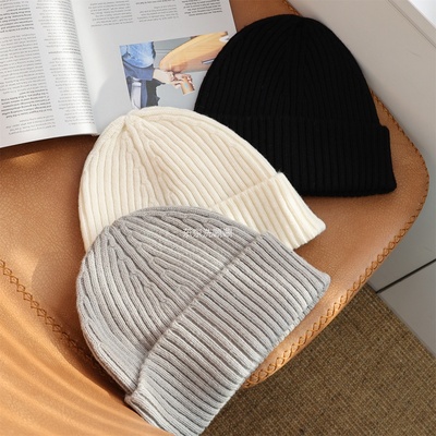 100%羊毛~休闲针织帽，精巧帽型 洋气刺绣保暖线帽，男女款