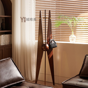 现代简约星球衣帽架实木落地衣架设计师款 客厅书房办公室挂衣服架