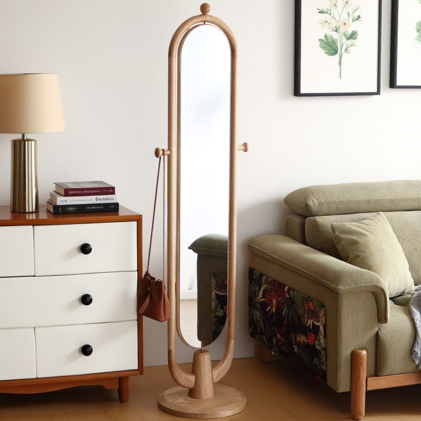 全实木穿衣镜全身镜玄关落地镜