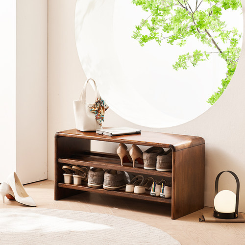 十六年老店整装全实木鞋架换鞋凳