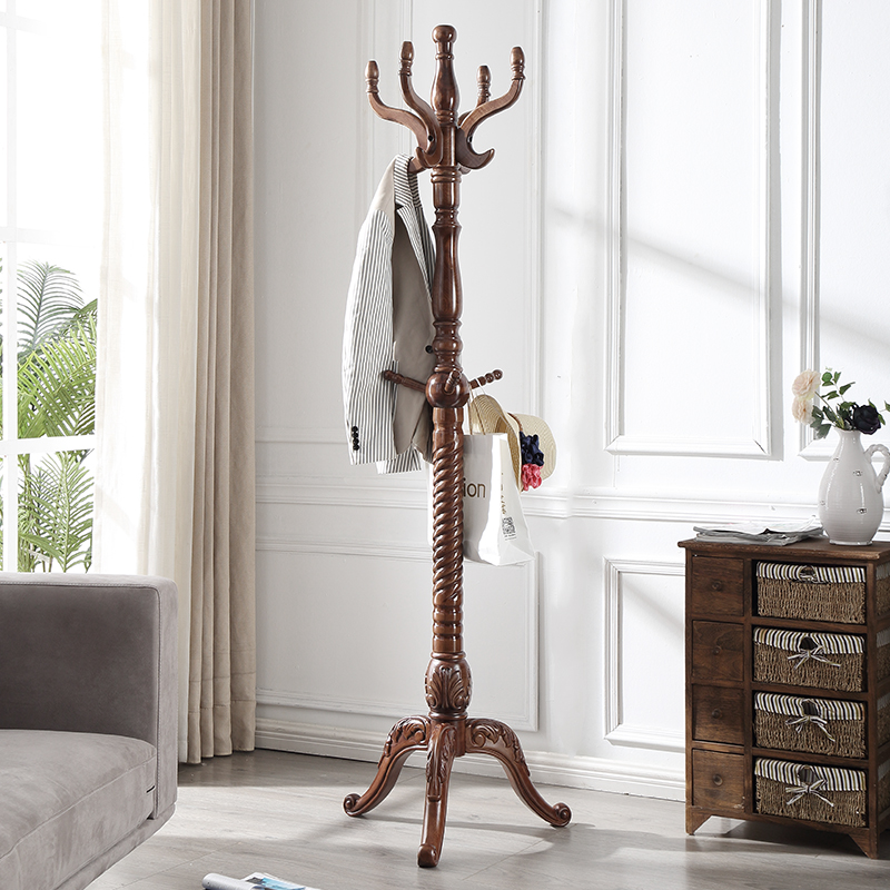全实木落地衣帽架挂衣架衣服架