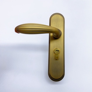黄古色机械门锁室内门把手锁具房间门把锁简约古铜色室内卧室门锁