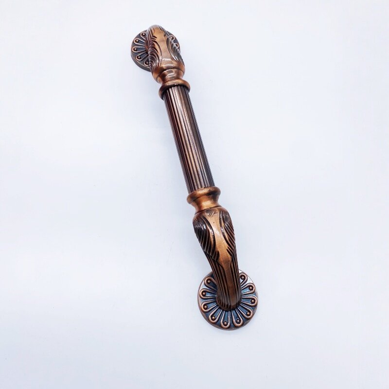 复古雕花门把手传统欧式风格装饰把手红古铜实木门把手古铜门拉手