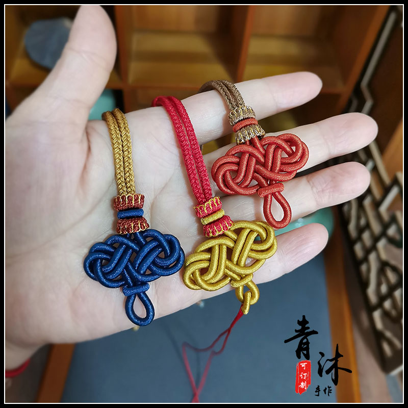 复古风中国结高档车挂挂绳玉坠调节绳纯手工编织绳精编特色项链绳