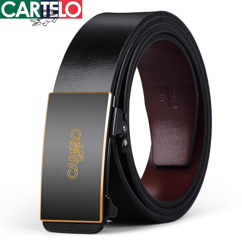 男士百搭风青年内穿式真皮自动扣