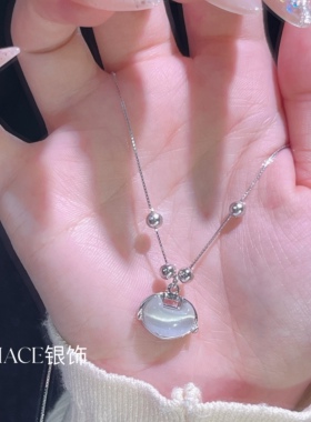 s999纯银平安锁项链女轻奢小众设计感锁骨链送女友情人节礼物