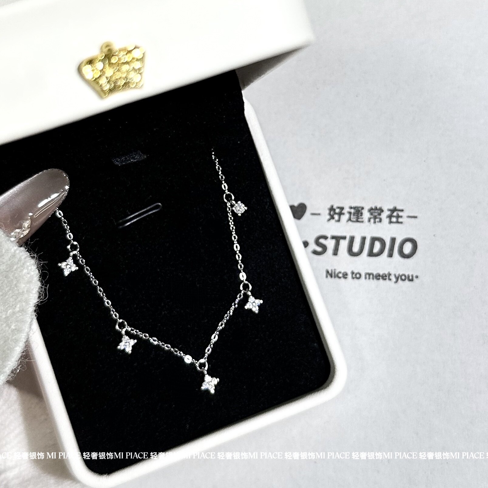 s999纯银满天星项链女新款轻奢小众高级感锁骨链送女友情人节礼物图片
