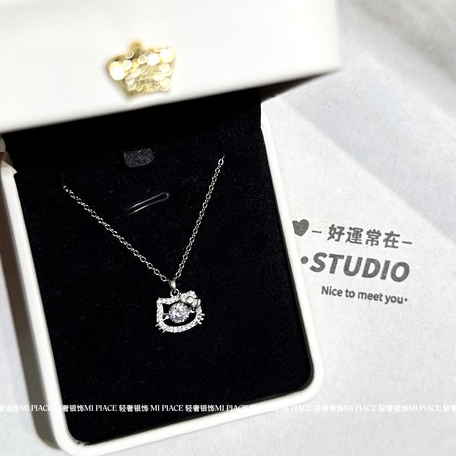 999足银Hellokitty项链女轻奢小众高级感猫咪吊坠送女友生日礼物