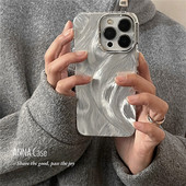 ANNACASE高级感小众银色羽纱适用苹果17promax手机壳iphone16女款 13pro新款 14亮面15promax防摔保护套17软壳