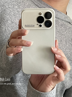 ANNACASE高级简约清透复古白大视窗适用苹果17promax手机壳iphone17光面15pro新款14全包16promax防摔保护套