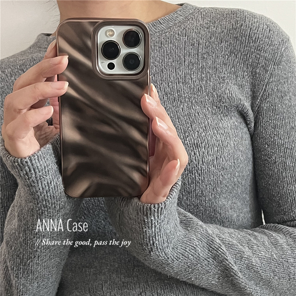 高级感哑光沙漠金水波纹16手机壳