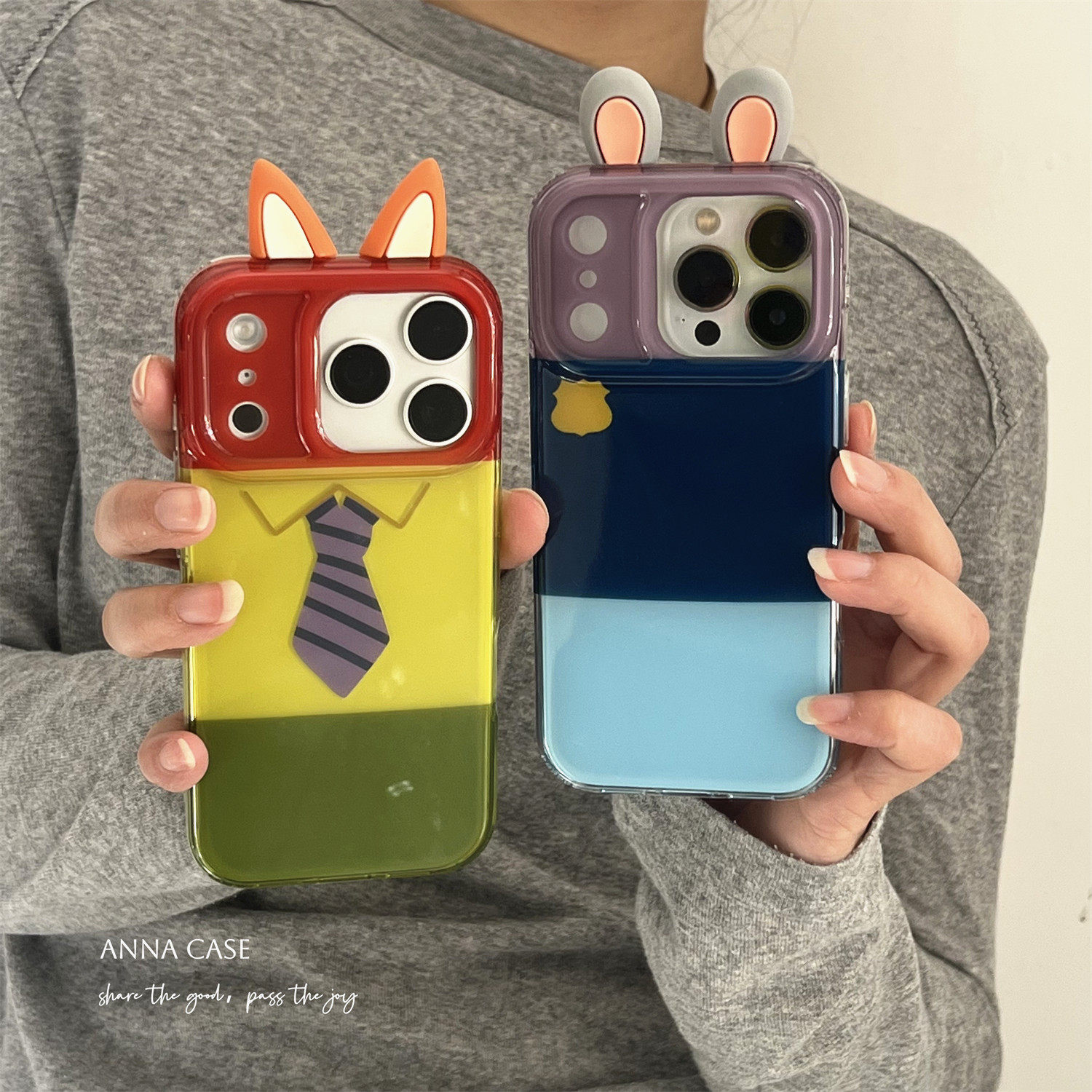 趣味卡通动物城立体耳朵手机壳