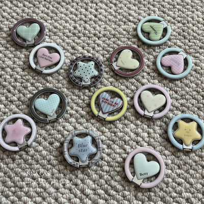 ANNACASE韩国ins小众爱心星星英文折叠磁吸支架适用强磁吸手机壳