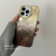 ANNACASE夏日渐变冷萃冰咖色锡纸纹适用苹果16promax手机壳iphone14硅胶15pro新款 15女13promax防摔保护套16