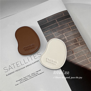 小众ins个性 华为 高级创意几何皮质伸缩支架适用苹果手机壳黏贴式