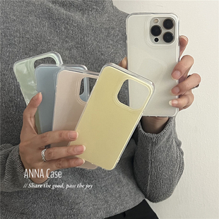 ANNACASE韩国ins简约纯色果冻适用于苹果17promax手机壳iphone14小众15pro新款 16全包软壳16promax防摔保护套