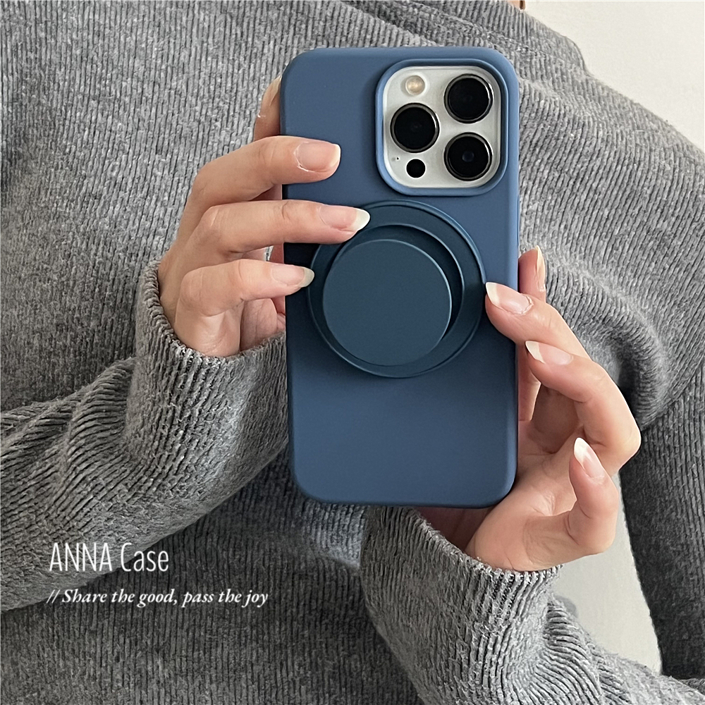 ins高级午夜蓝磁吸支架16手机壳