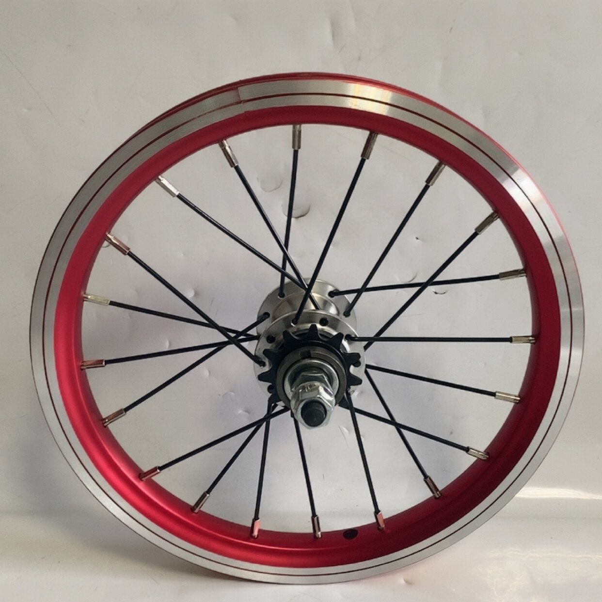 14寸85开档双层铝合金车圈加粗台产辐条铝合金硬轴11 T花鼓后轮组