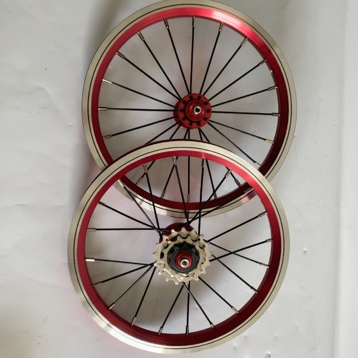 14寸前74后85开档加厚双层铝合金车圈加粗台产辐条铝合金外三轮组