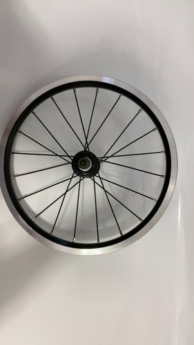 全新V刹16寸305双层铝合金车圈台产辐条散珠硬轴前轮组