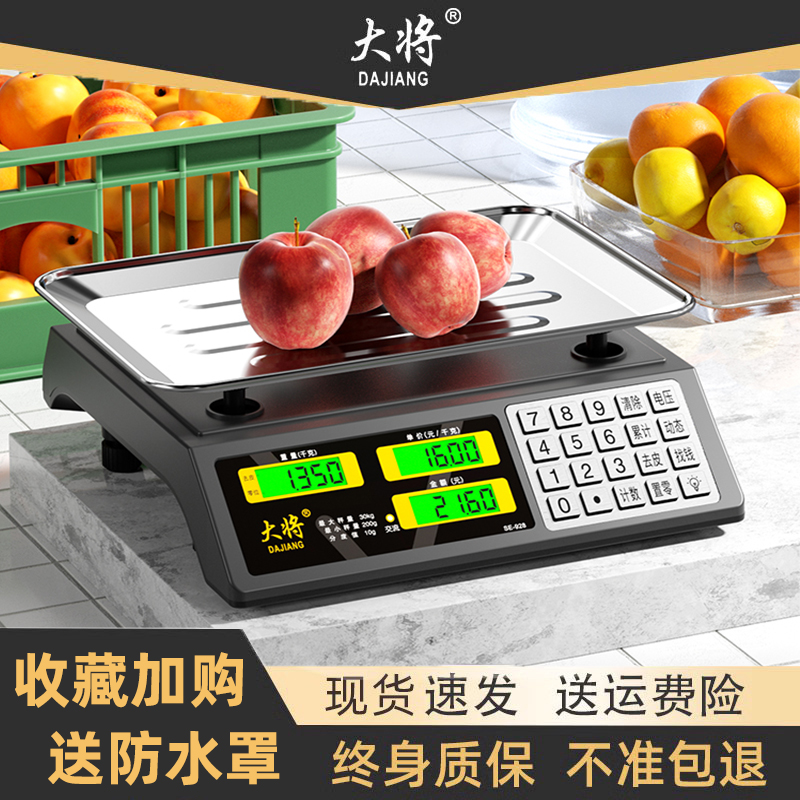 30kg商用精准电子秤小型手提台秤食物水果卖菜摆摊家用厨房克称重