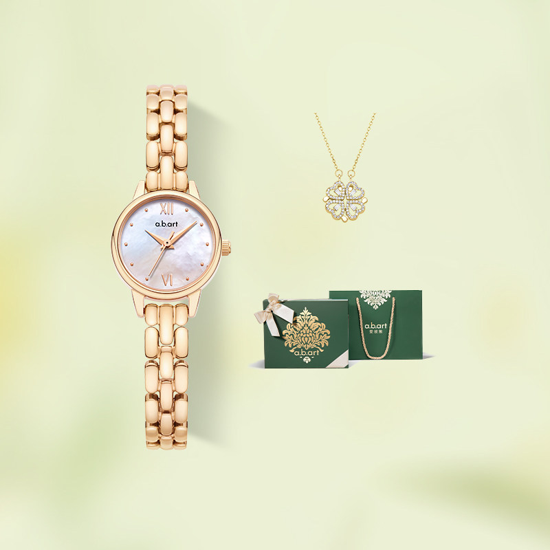 瑞士abart 小椰奶石英手表女钢带小表盘轻奢送女友新年生日礼物