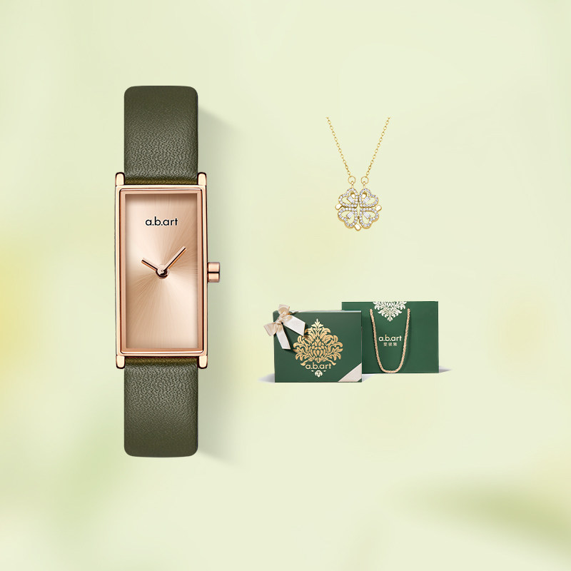瑞士abart 复古方糖小绿表女士小表盘手表女时尚高级轻奢生日礼