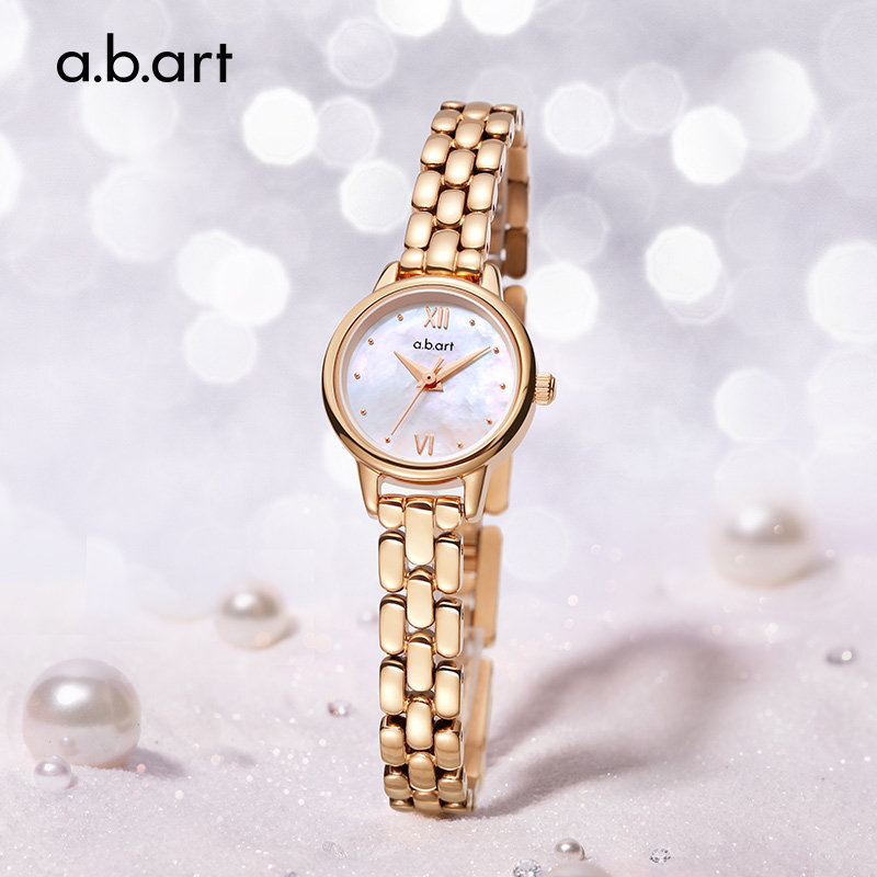 瑞士abart 小椰奶石英手表女钢带小表盘轻奢送女友新年生日礼物