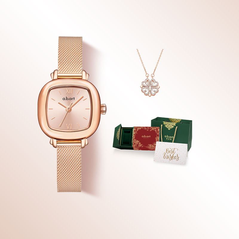 瑞士abart 爱彼雅玫瑰方糖手表女高级感轻奢小金表送女友生日礼物