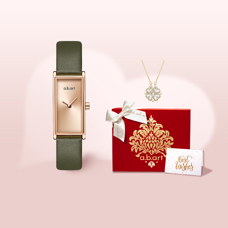 瑞士abart 复古方糖小绿表女士小表盘手表女时尚高级轻奢生日礼物