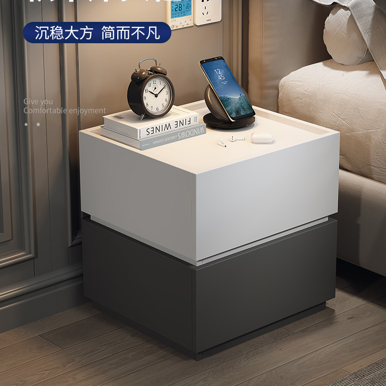 床头柜现代北欧风ins组合床边柜组装diy搭配简约多功能智能储物柜