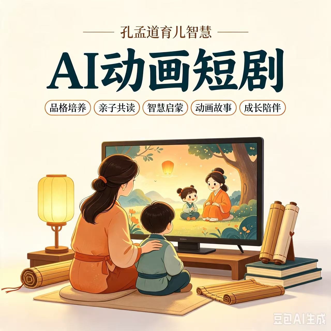 孔孟道育儿AI短剧|以传统文化滋养孩子品格,用AI动画开启智慧启蒙