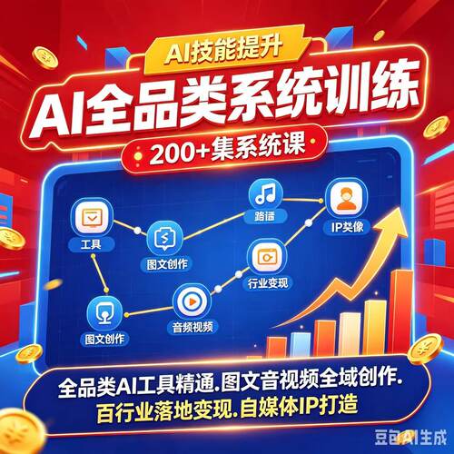 AI全品系统训练200集|百行业落地.图文音频全域创作.自媒体IP打造