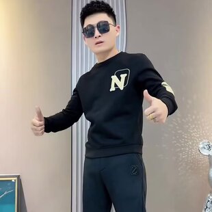 圆领卫衣韩版 男士 潮流修身 百搭长袖 秋冬季 t恤休闲打底衫 新款